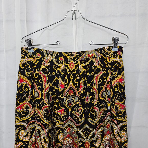 Vintage Susan Bristol Maxi Skirt Art Deco Wool Blend Pleated Red Black 12 - Picture 2 of 9